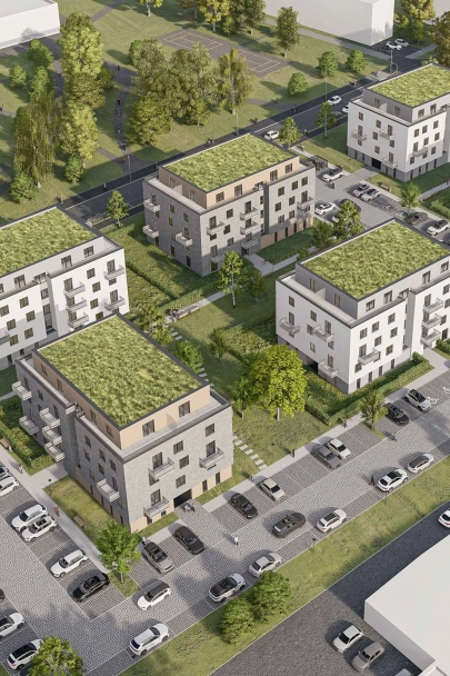 Viladomy Nová Hrabůvka - hrubá stavba dokončena